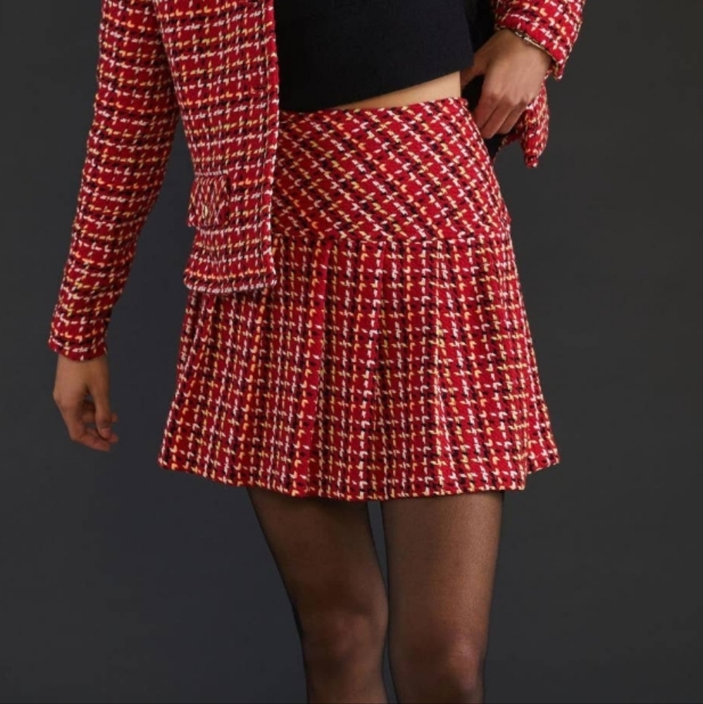 Anna Sui Neo Plaid Pleated Schoolgirl Mini Skirt